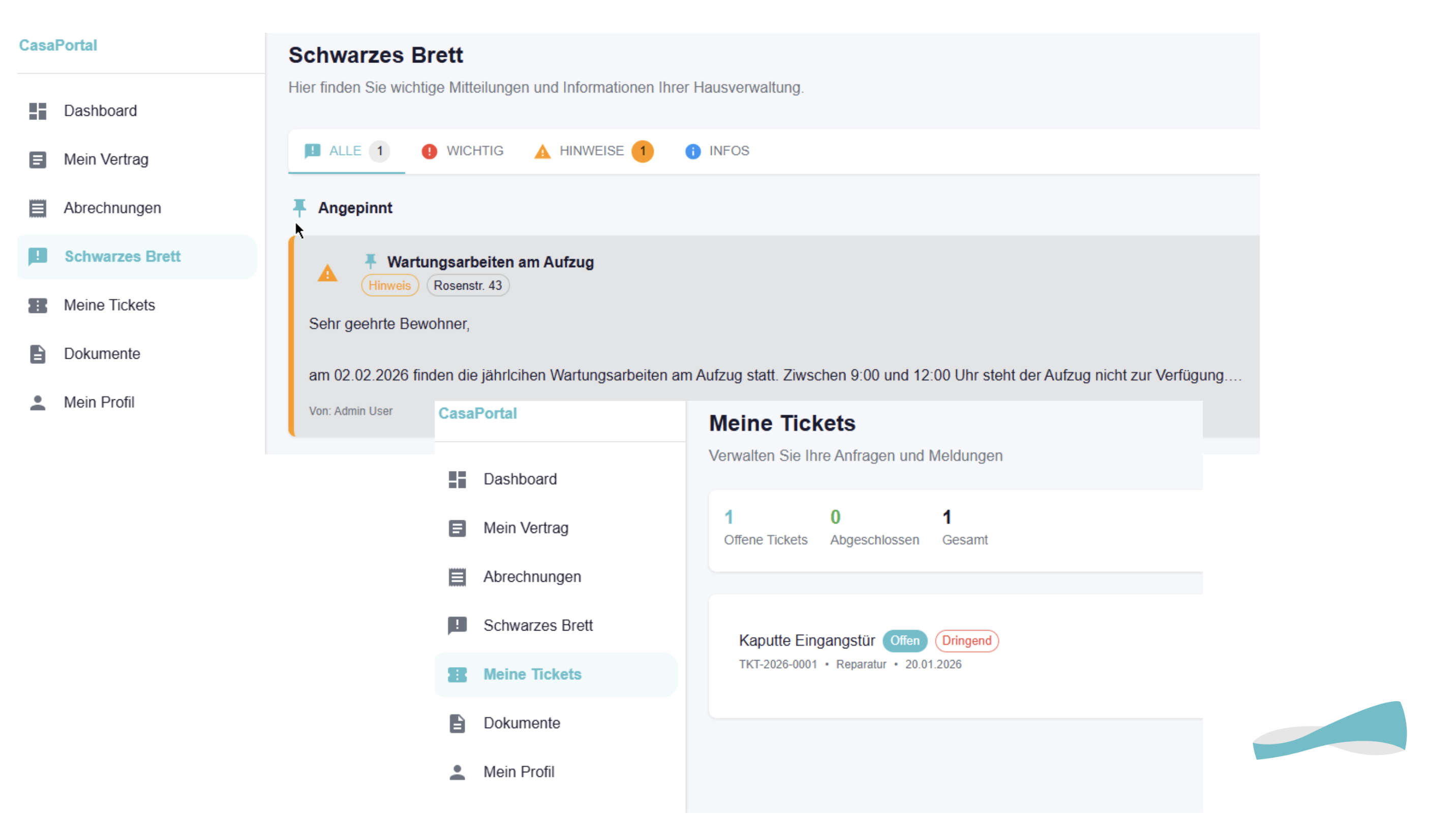 Mieterportal inklusive